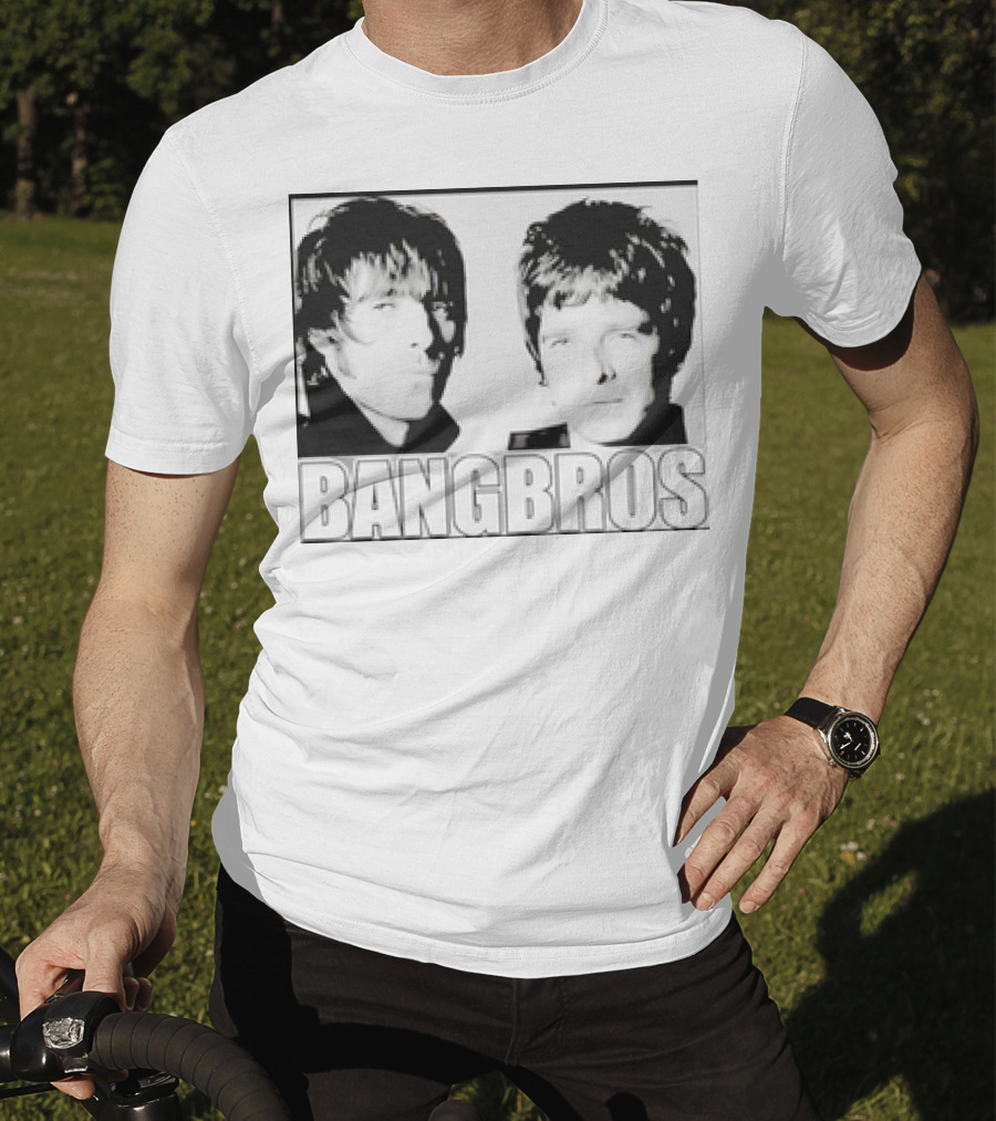 Bangbros Retro Picture Oasis Band Members Black And White Photo T-Shirt