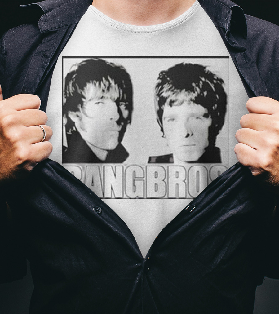 Bangbros Retro Picture Oasis Band Members Black And White Photo T-Shirt