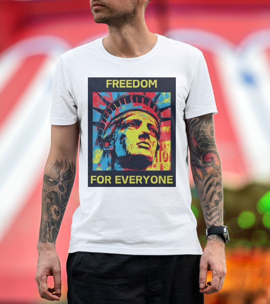 Kamala Freedom for Everyone Collection Vibrant Statue of Liberty T-Shirt