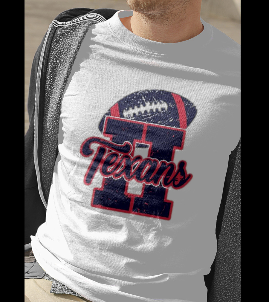 Retro Vintage Texans Football H Logo With Football T-Shirt