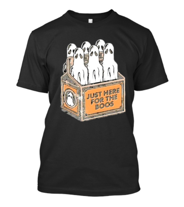 Just Here For The Boos Halloween 6 Pack Ghost Beer Bottles Humorous Retro T-Shirt