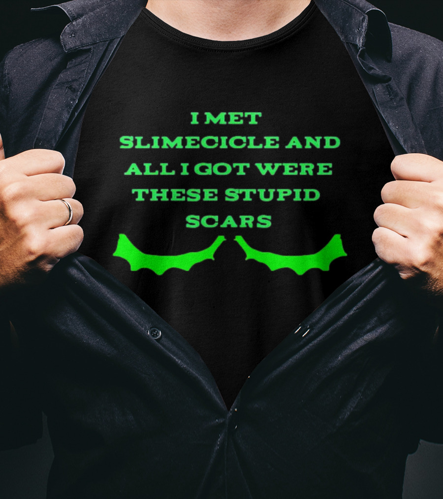I Met Slimecicle And All I Got Were These Stupid Scars With Green Bat Wings T-Shirt