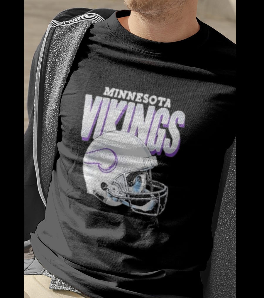 Minnesota Vikings Gradient Helmet NFL Merchandise T-Shirt