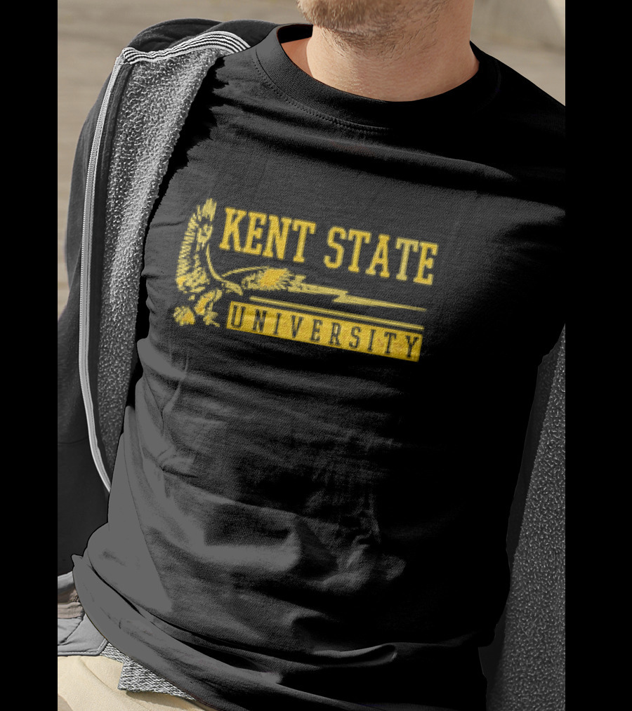 Kent State University Golden Eagles Lightning Bolt T-Shirt