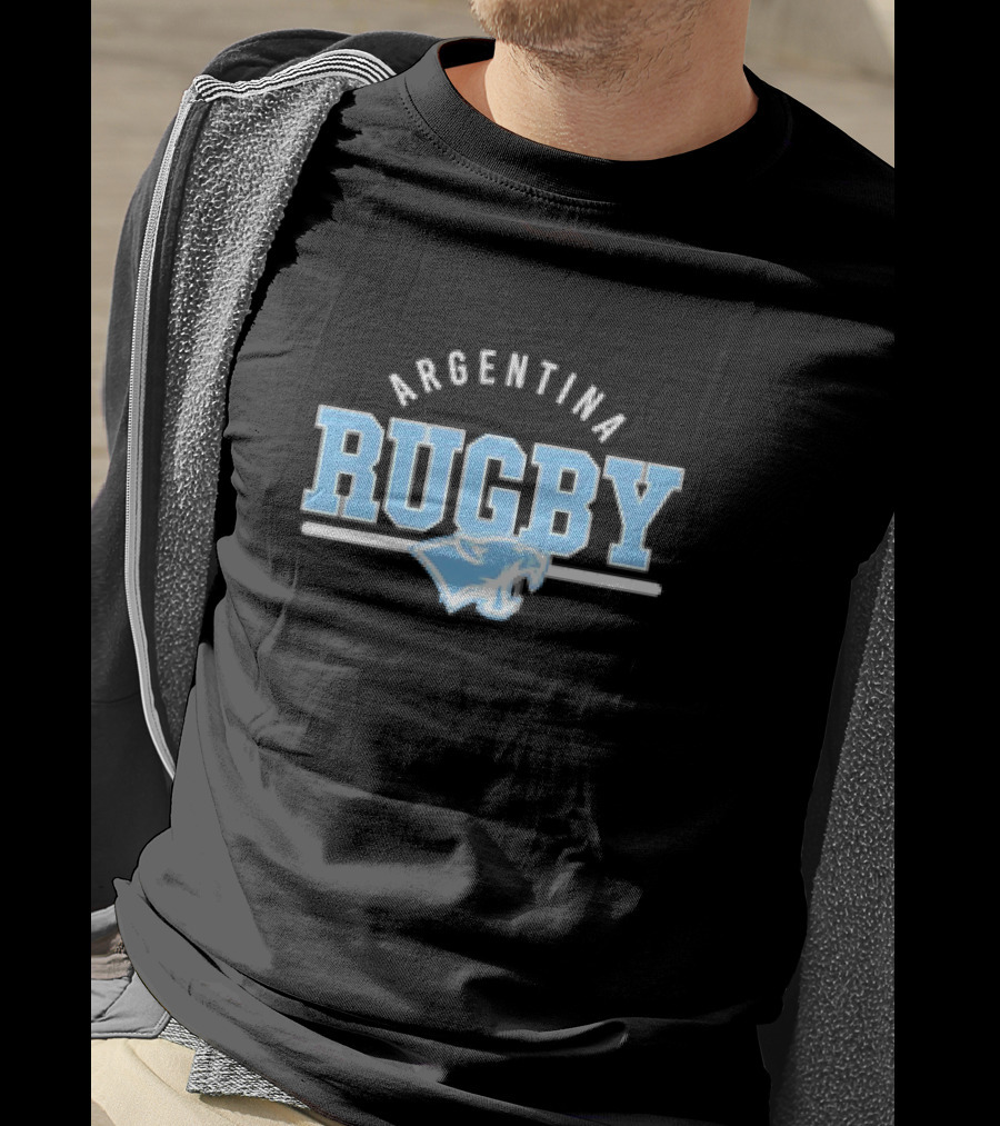 Argentina Rugby Wordmark With Blue Puma Emblem T-Shirt