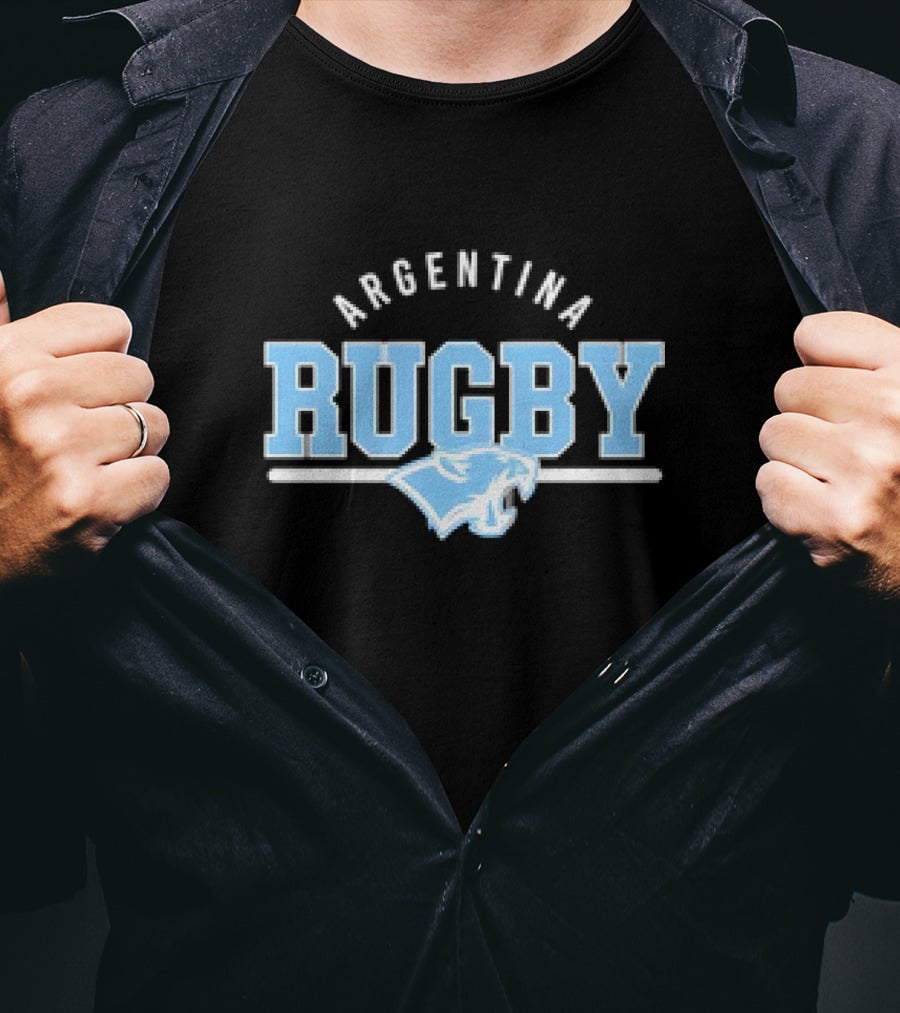 Argentina Rugby Wordmark With Blue Puma Emblem T-Shirt