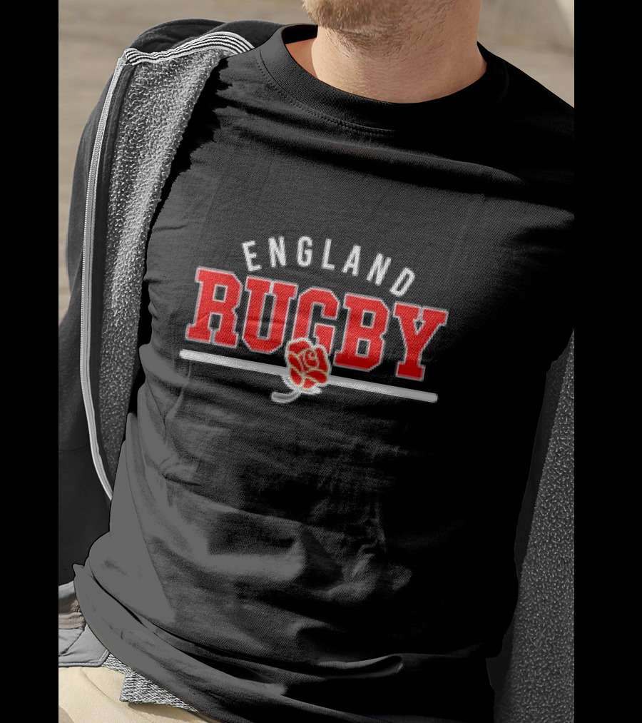 England Rugby Wordmark Supersoft Logo With Rose Emblem T-Shirt