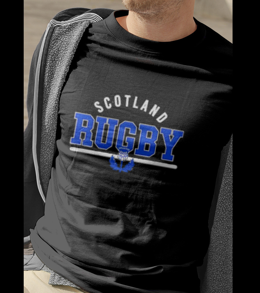 Scotland Rugby Wordmark Thistle Emblem Supersoft T-Shirt