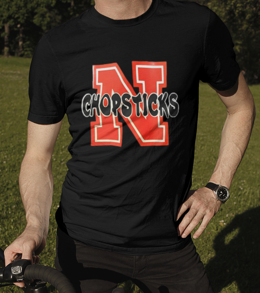 Nebraska Chopsticks Red Letter N T-Shirt