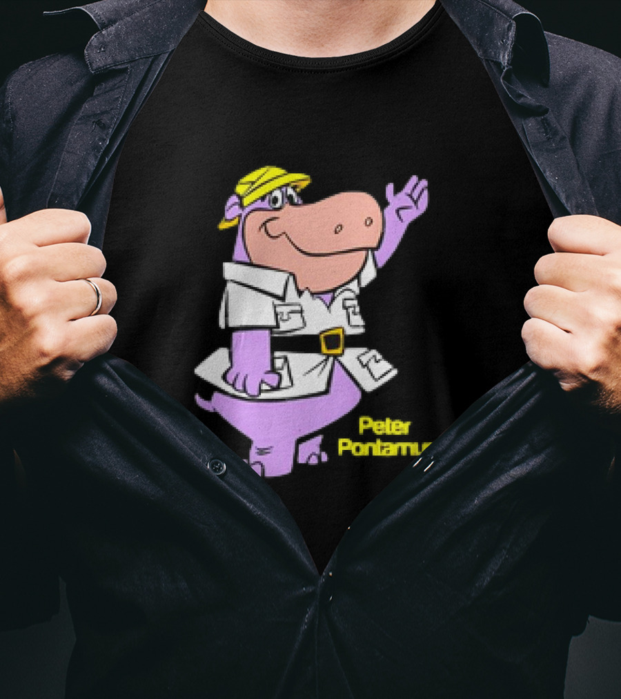 Peter Pontamus Cartoon Cute Hippo Safari T-Shirt