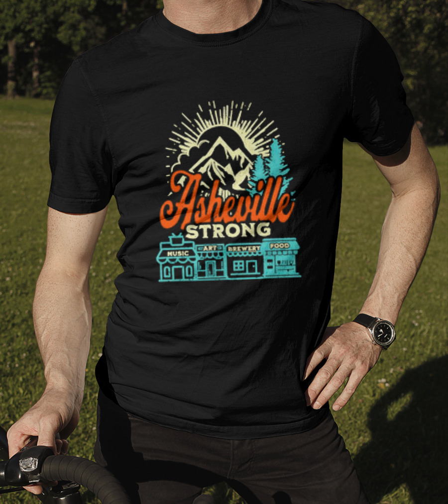 Asheville Strong Music Art Brewery Food Retro Vintage T-Shirt