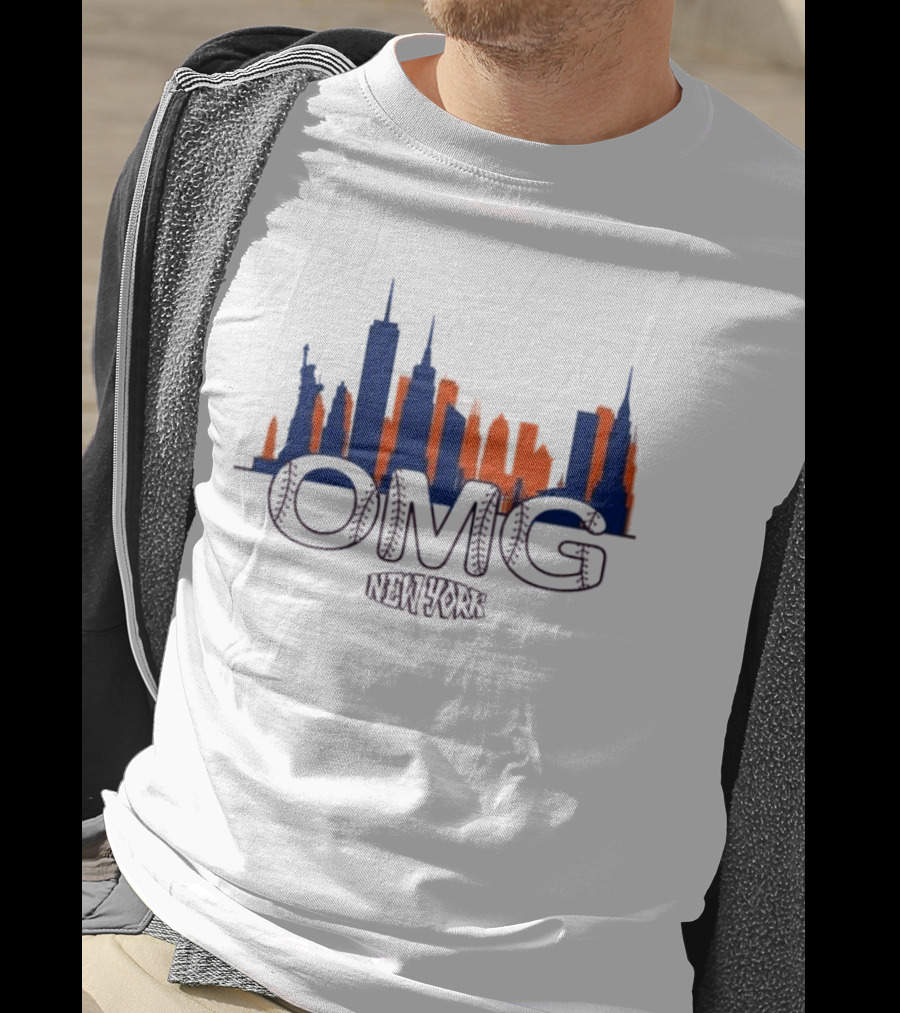 New York OMG Mets Skyline Queens Baseball T-Shirt