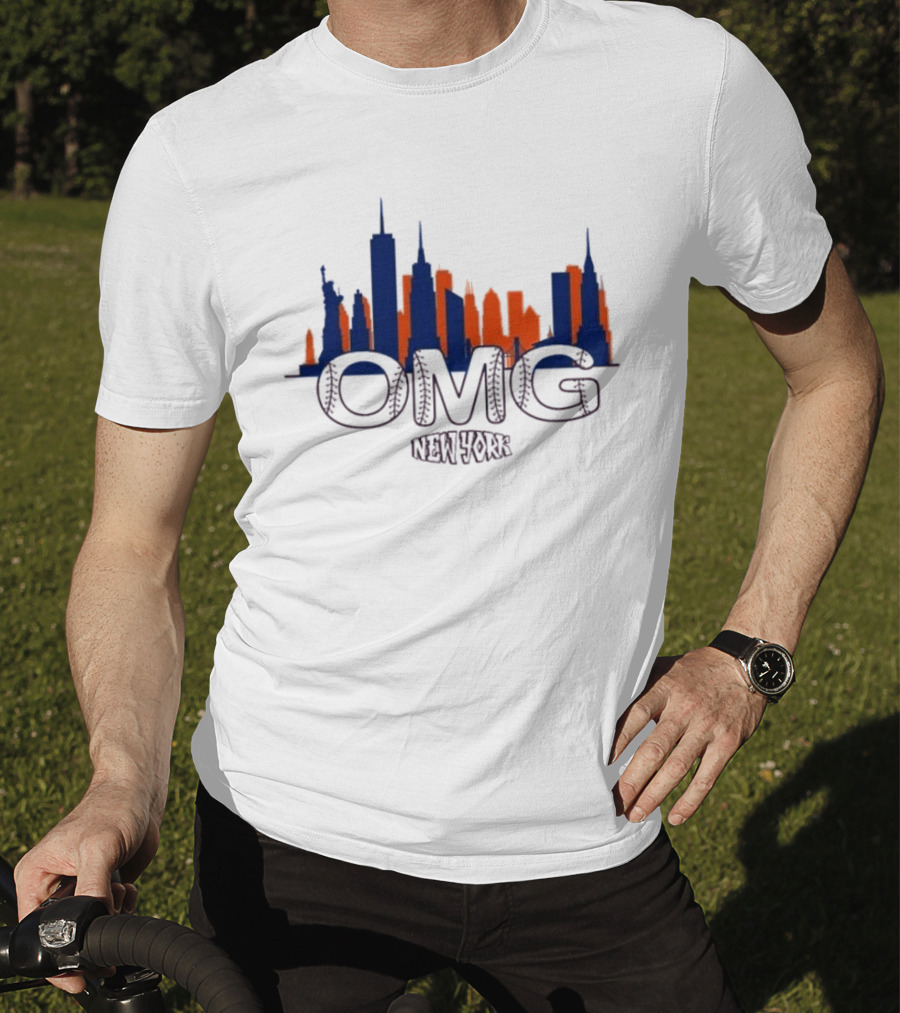 New York OMG Mets Skyline Queens Baseball T-Shirt
