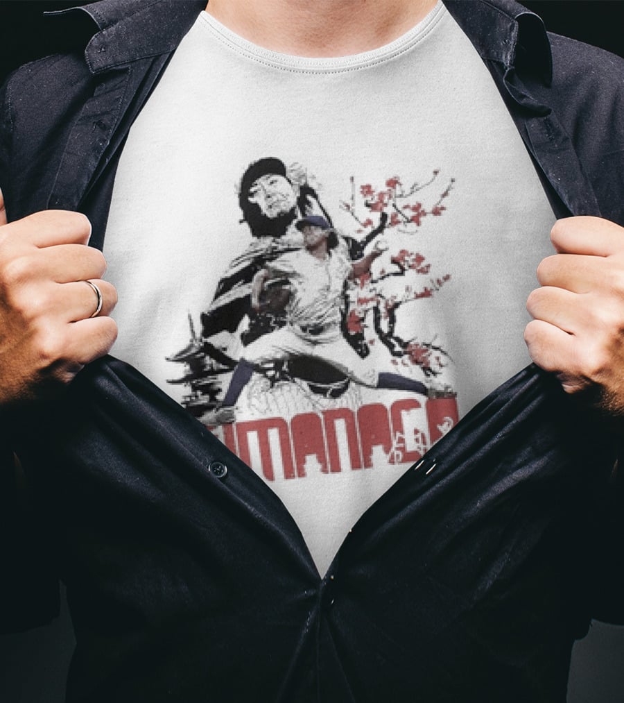 Shota Imanaga Chicago Cubs Cherry Blossom Pitcher With Pagoda And Warrior T-Shirt
