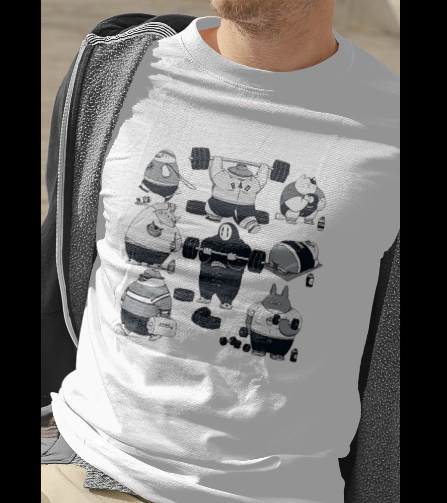 Spirited Gym Anime Spirits Staying In Shape With Iconic Fitness Characters T-Shirt