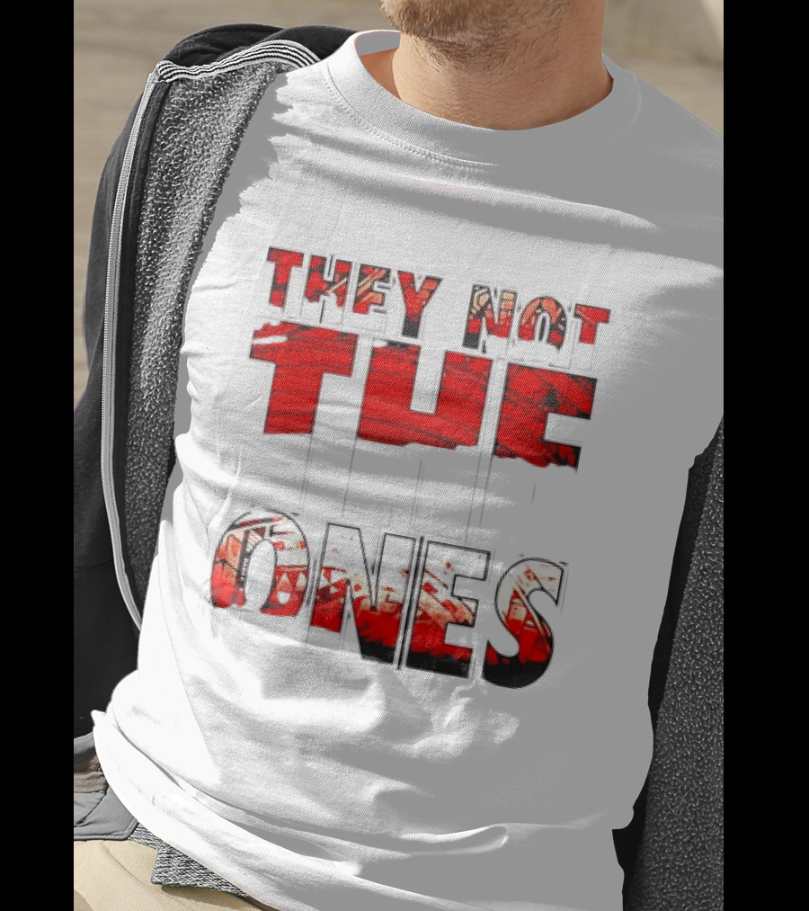 They Not The Ones WWE Red Pattern Text T-Shirt