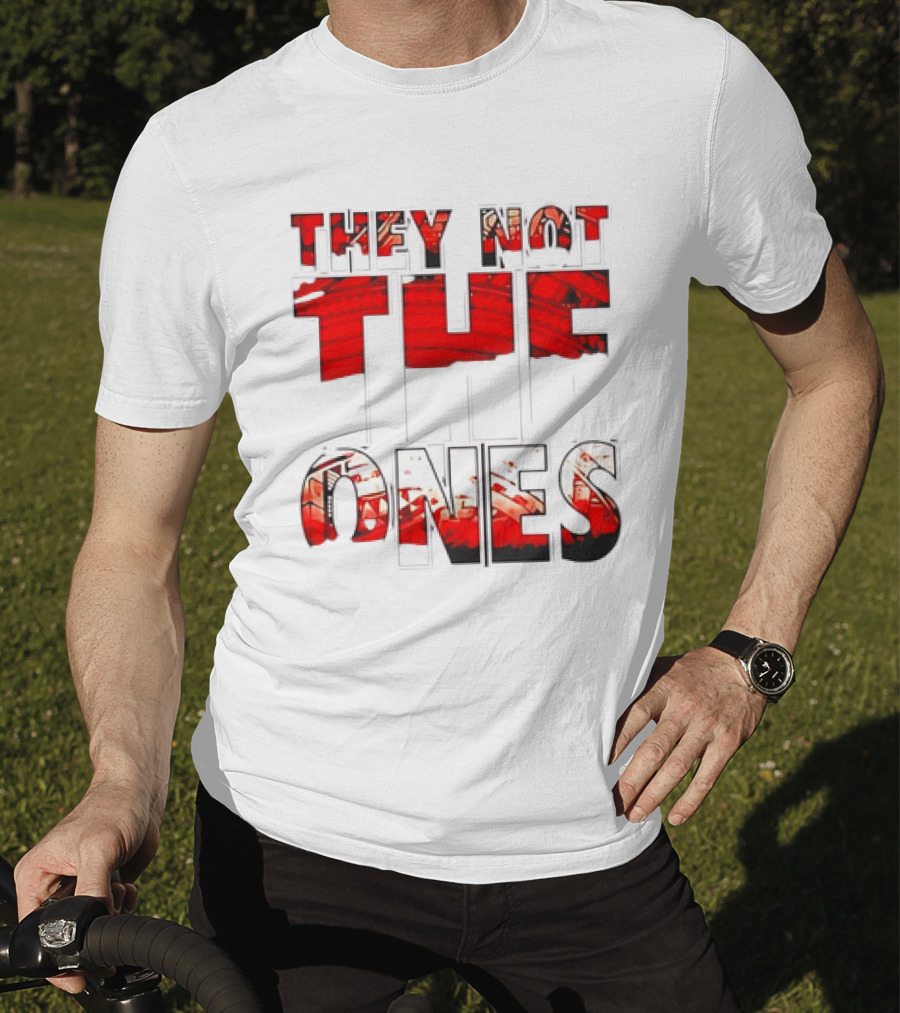 They Not The Ones WWE Red Pattern Text T-Shirt