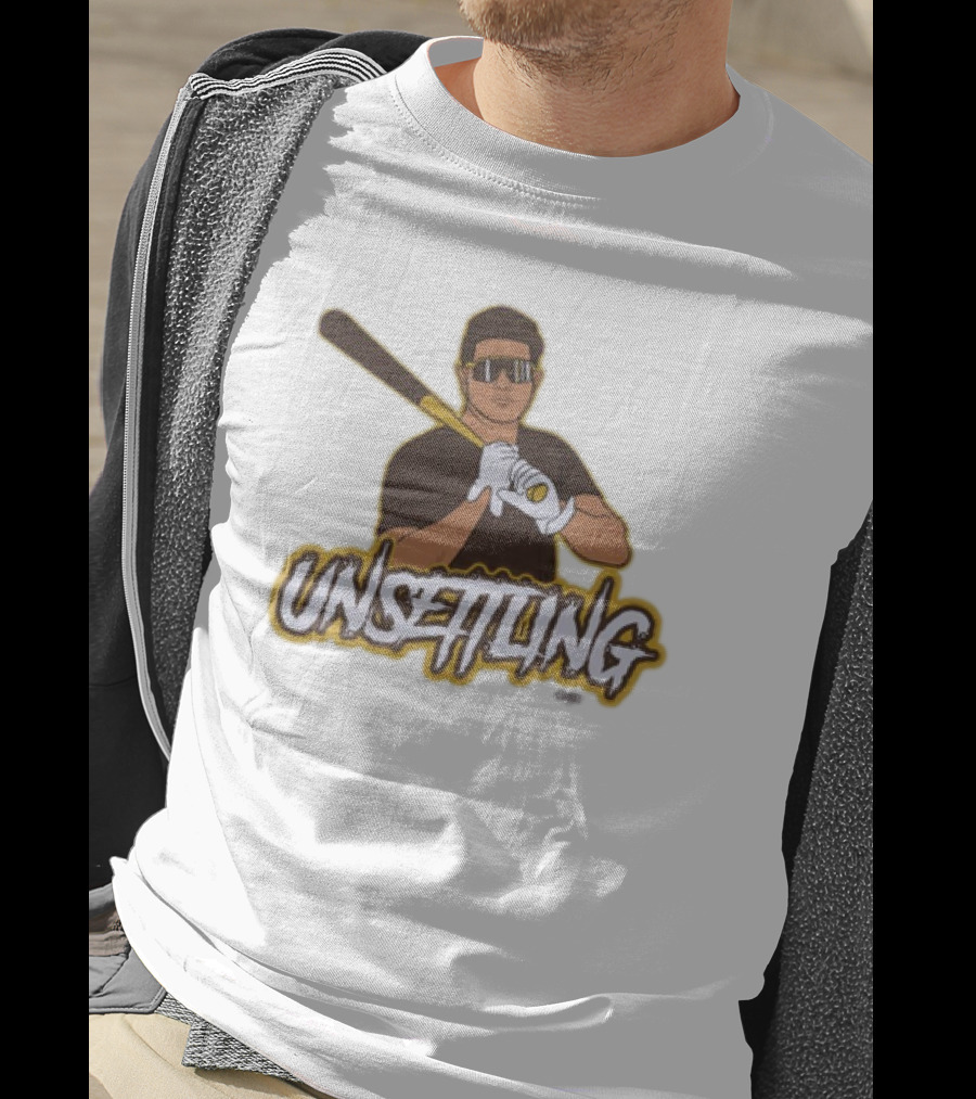 Unsettling Baseball Player With Bat And Gloves T-Shirt