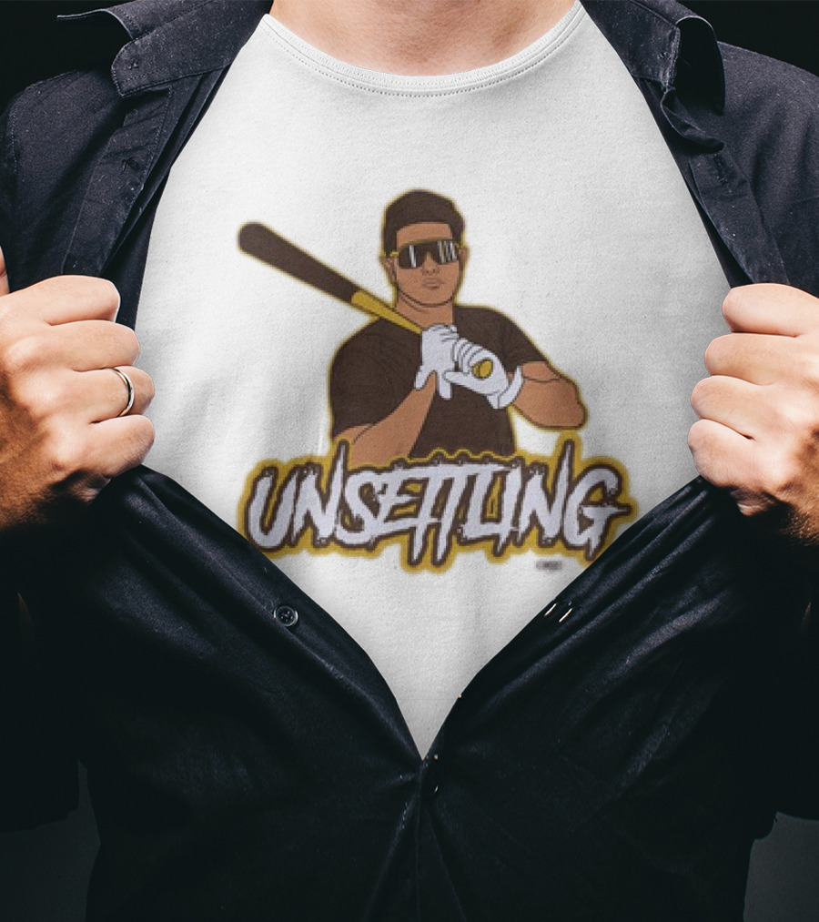 Unsettling Baseball Player With Bat And Gloves T-Shirt