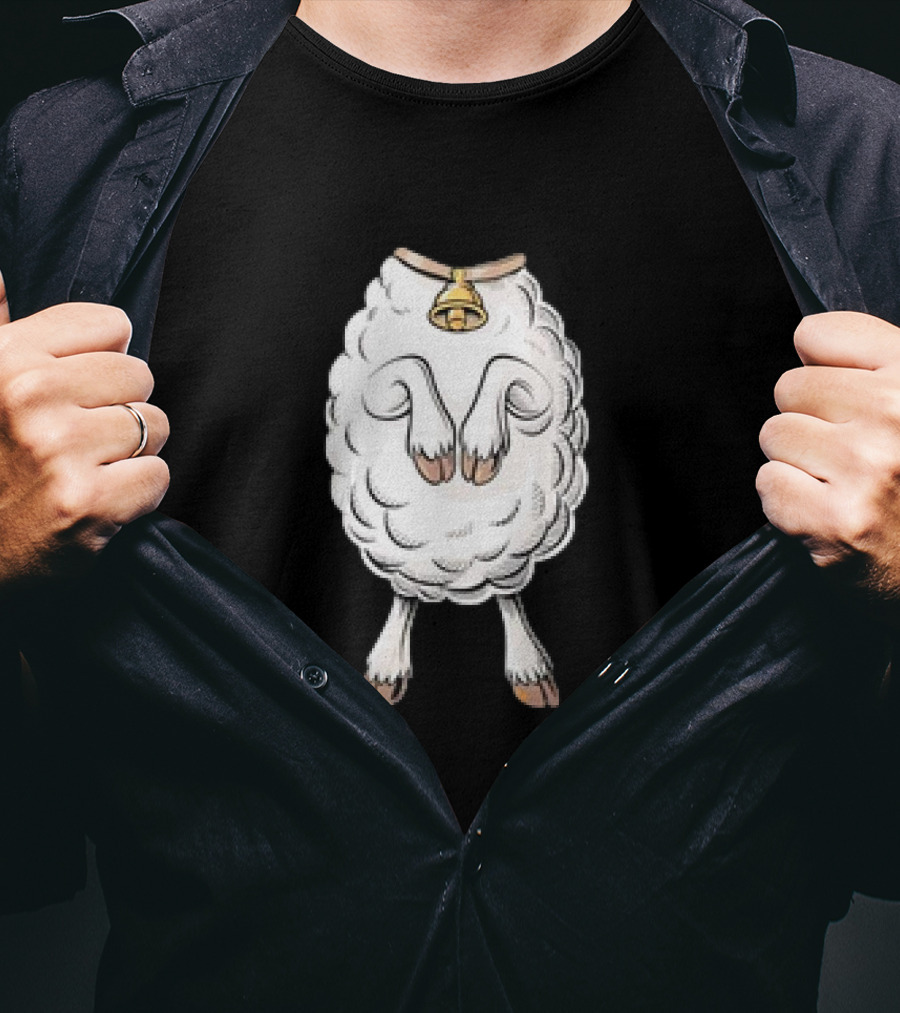 Adult Lamb Costume Meme Headless Fleece Bell T-Shirt