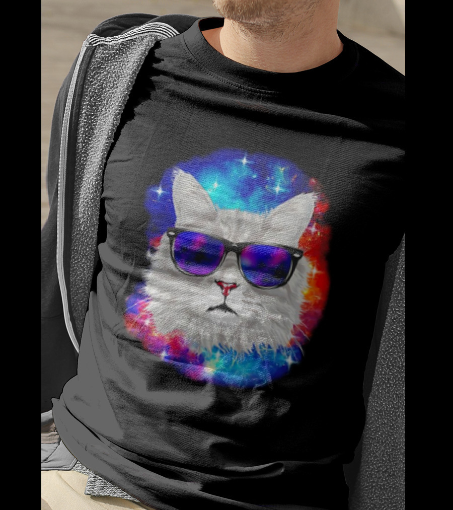 Cool Cat Space Shades Galaxy T-Shirt