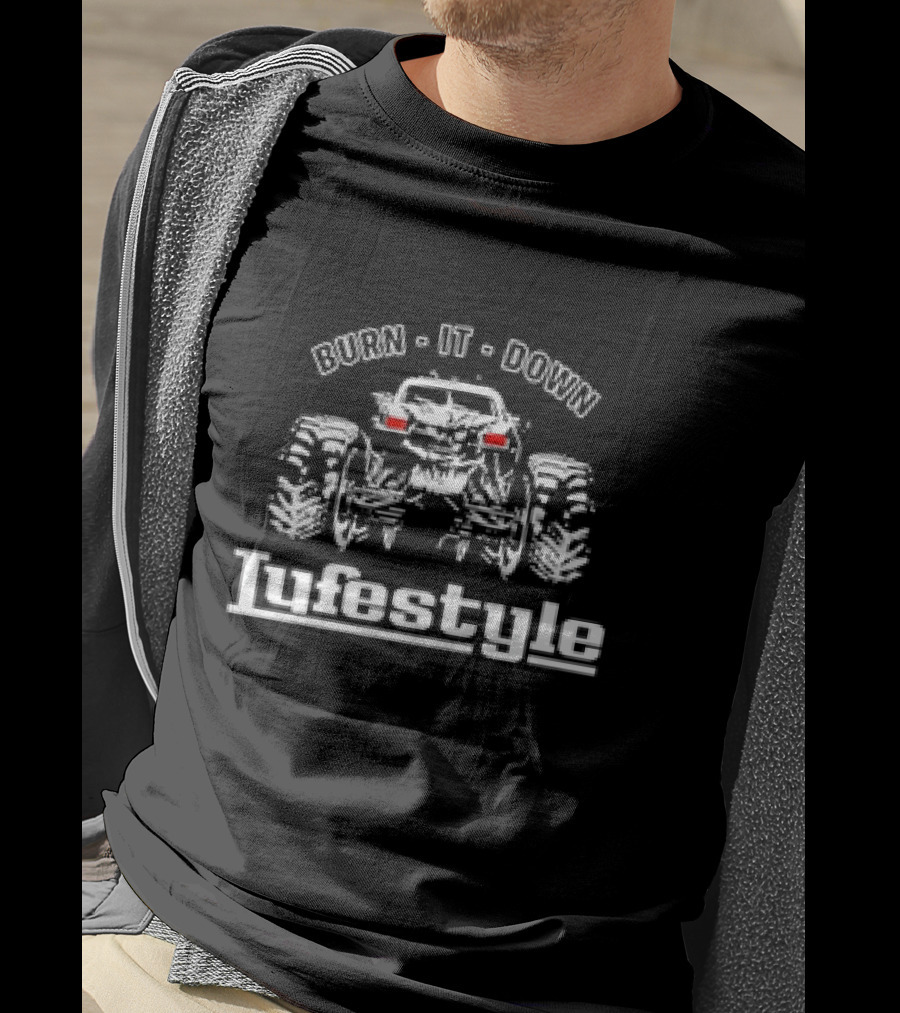 Lyfestyle Burn It Down Monster Truck Classic T-Shirt