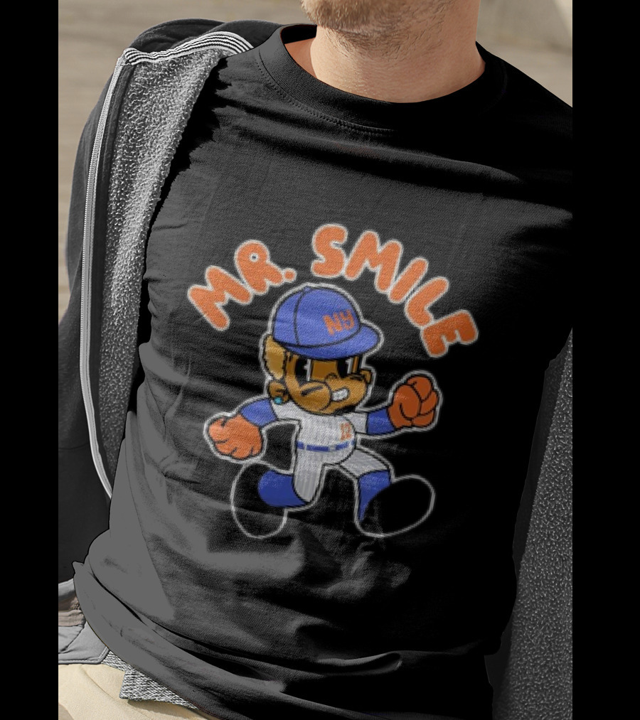 Mr. Smile New York Mets NY Baseball Character T-Shirt