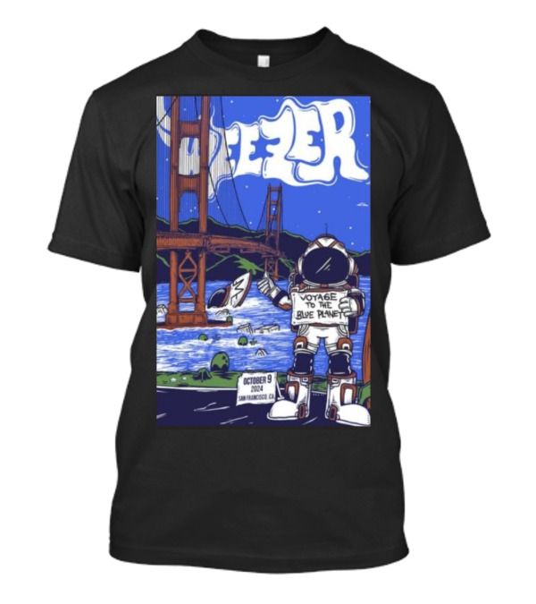 Weezer Voyage To The Blue Planet October 09 2024 San Francisco CA T-Shirt