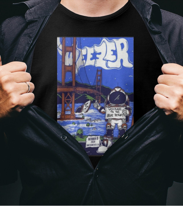 Weezer Voyage To The Blue Planet October 09 2024 San Francisco CA T-Shirt