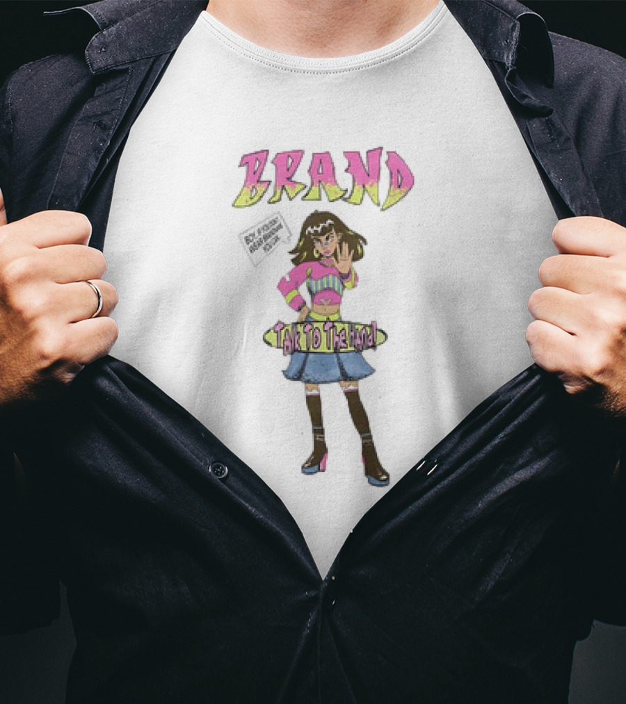 BRAND Skateboard Style Girl Talk To The Hand Retro Vibes T-Shirt