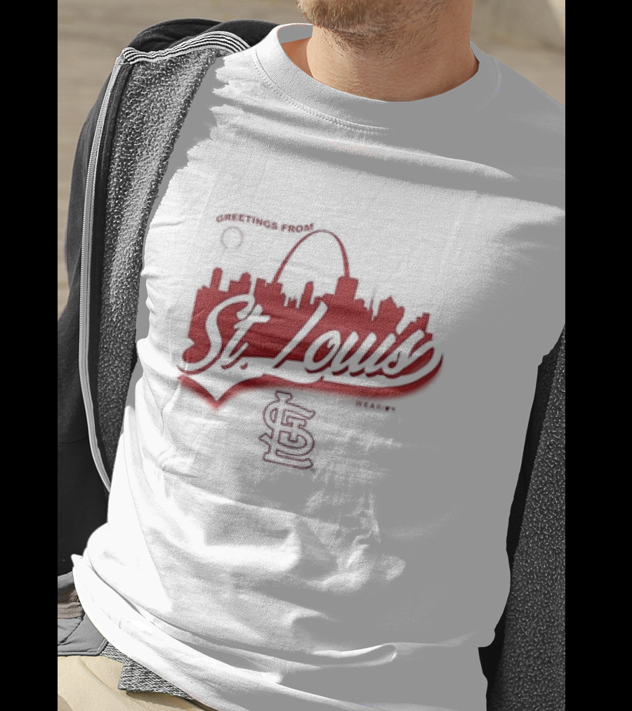 Greetings From St. Louis Cardinals Skyline STL T-Shirt