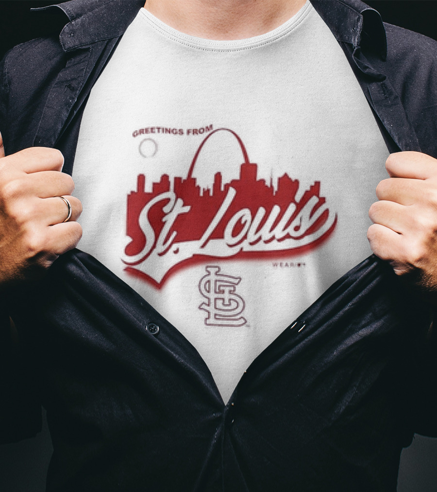 Greetings From St. Louis Cardinals Skyline STL T-Shirt