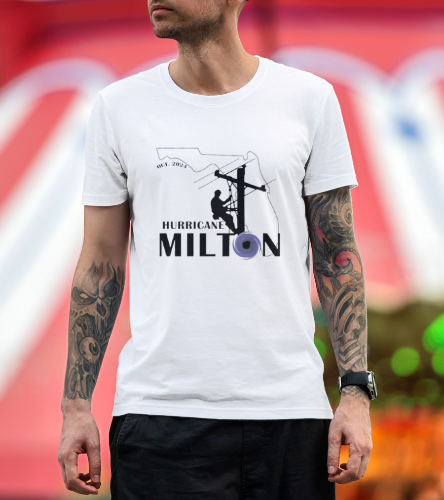 Hurricane Milton Florida Oct 2024 Powerline Worker T-Shirt
