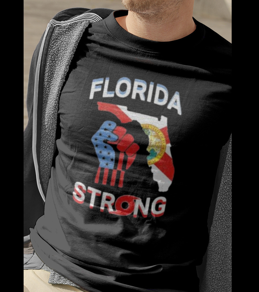 Florida Strong Pride Support Floridians State Flag Fist T-Shirt