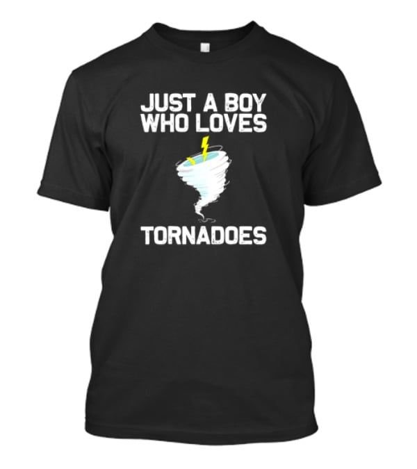 Just A Boy Who Loves Tornadoes Hurricane Milton Retro Weather Enthusiast Vintage T-Shirt