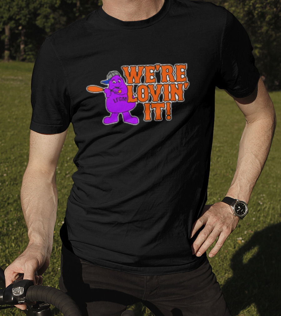 New York Mets LFGM Grimace We're Lovin' It T-Shirt