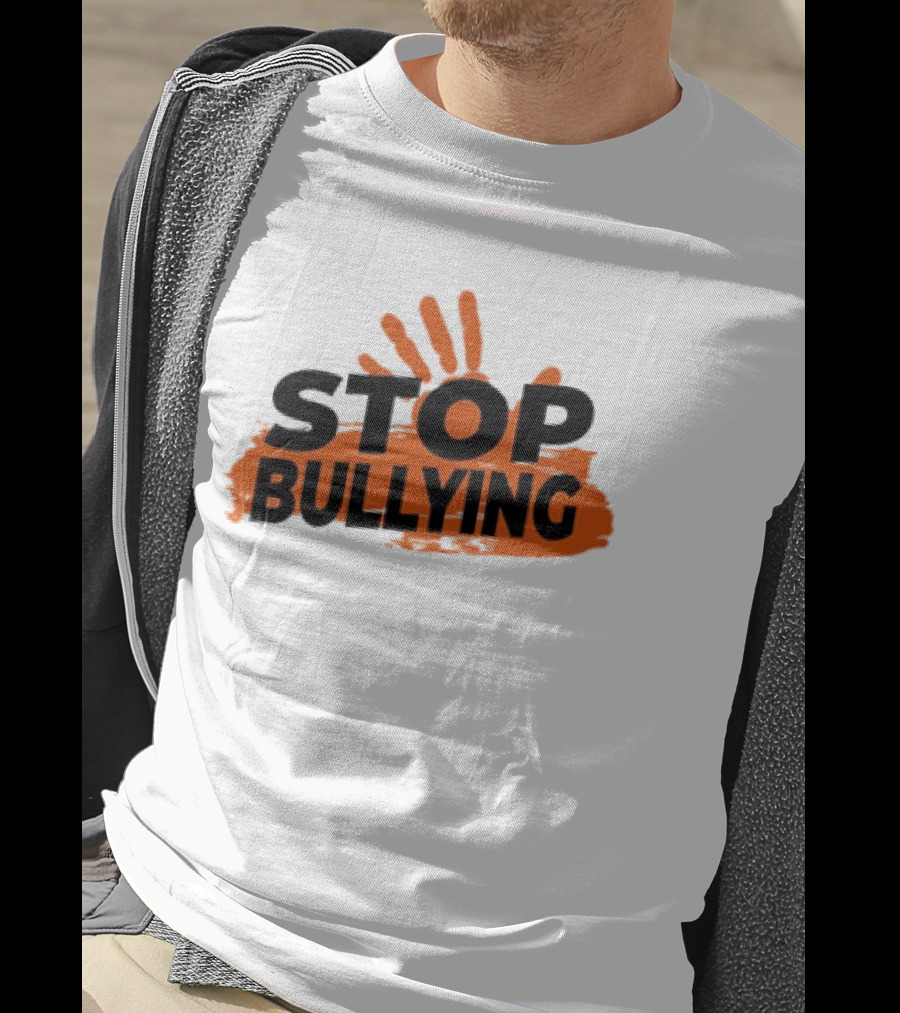 Eudy Stop Bullying Handprint Message T-Shirt