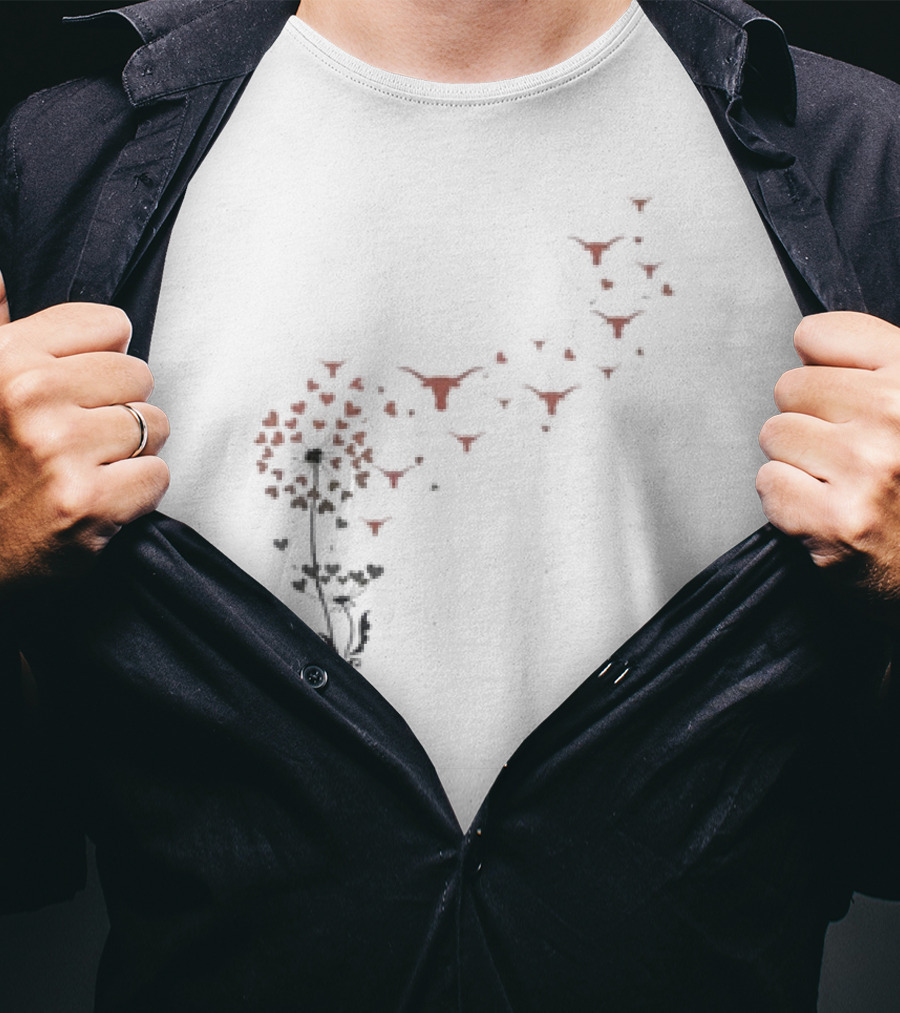 Texas Longhorns Dandelion Flower Logo Blossoms T-Shirt