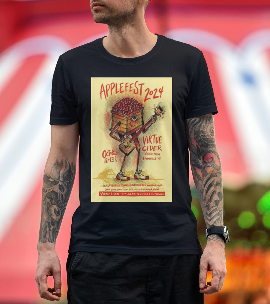 Applefest 2024 October 12-13 Virtue Cider Virtue Farm Fennville MI T-Shirt