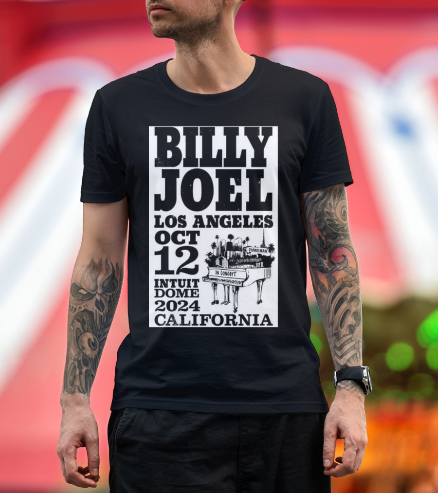 Billy Joel Los Angeles Oct 12 Intuit Dome 2024 California Piano Man In Concert T-Shirt