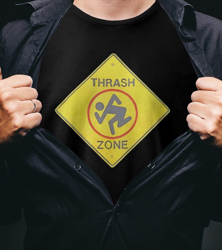 DRI Thrash Zone Symbol On Yellow Traffic Sign T-Shirt