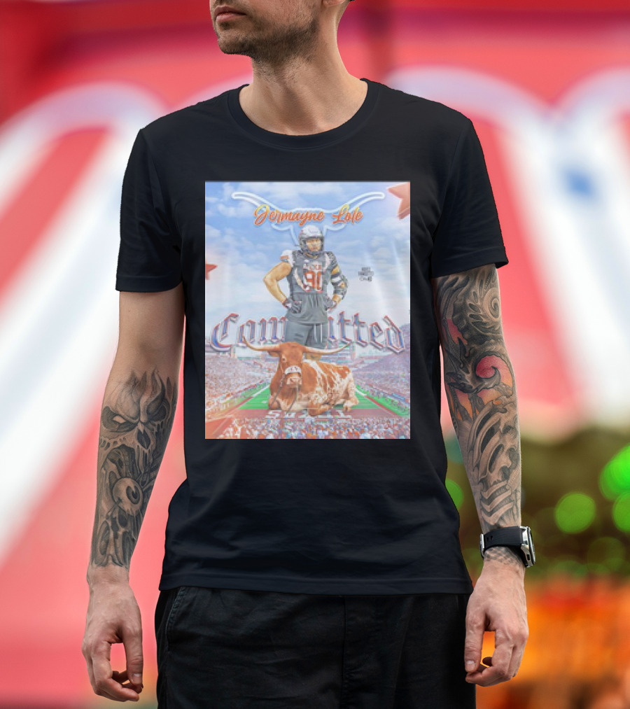 Jermayne Lole Committed Texas Longhorns Football Player Stadium and Mascot T-Shirt