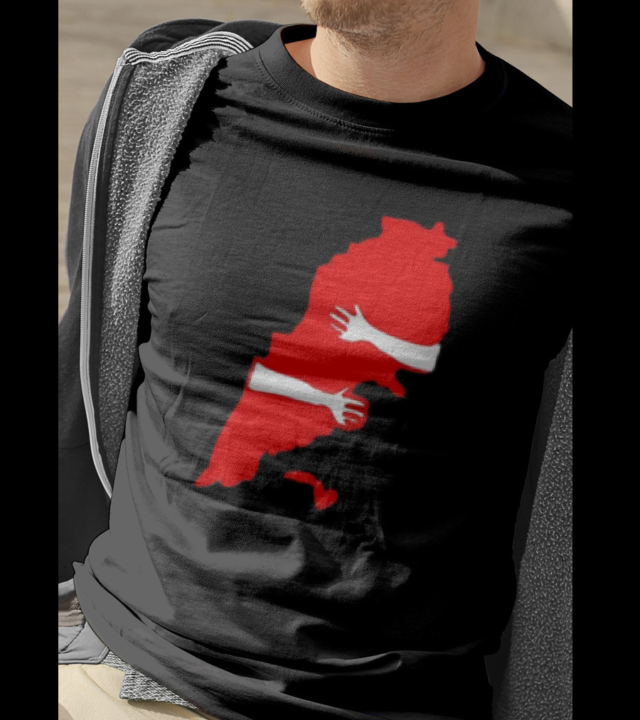 Lebanese Hug Red Map Embrace T-Shirt