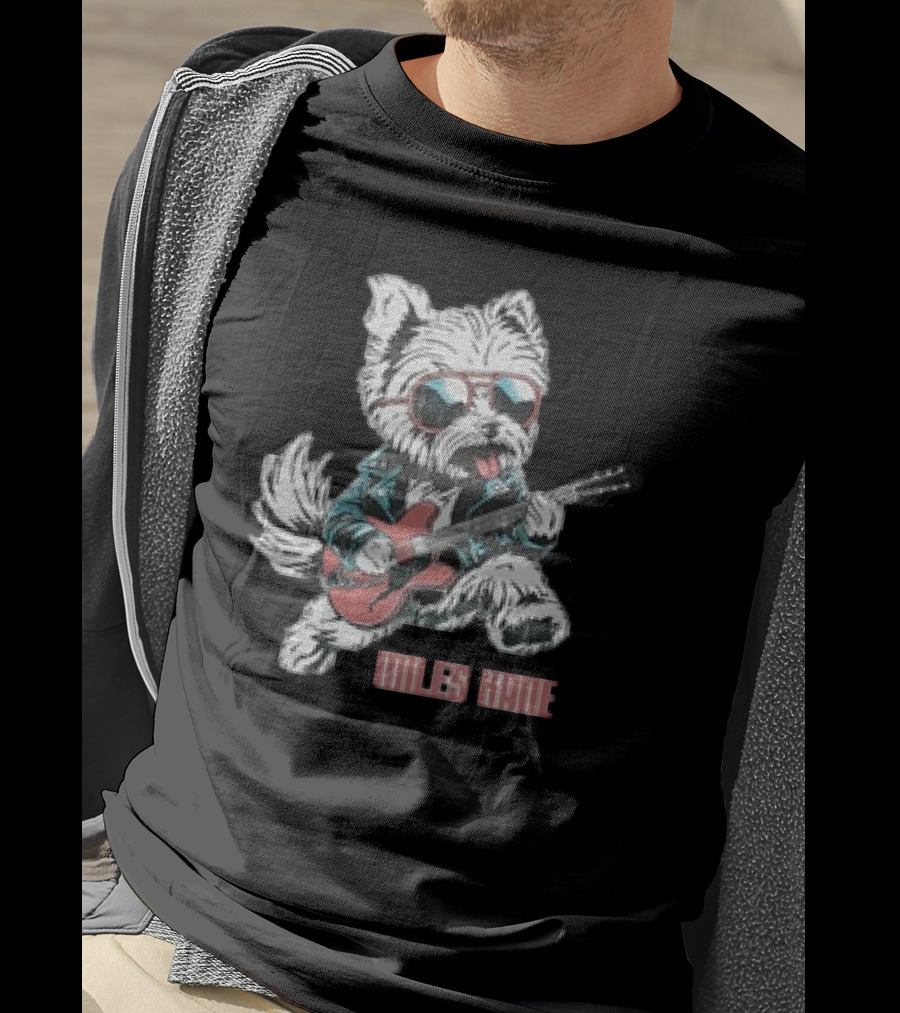 Miles Kane Dog With Guitar And Sunglasses T-Shirt