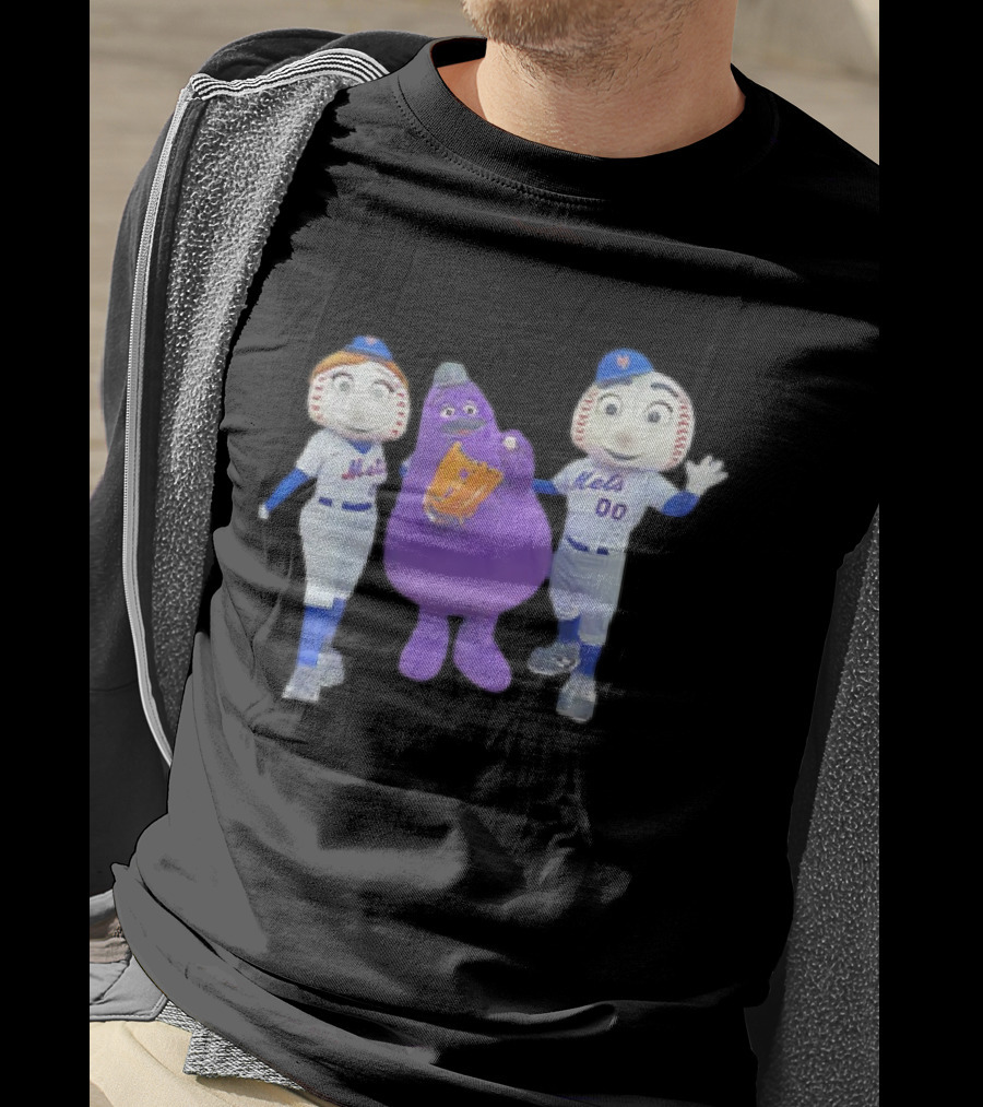 Mrs Met Grimace Mr Met Mets Baseball Characters Collaboration T-Shirt
