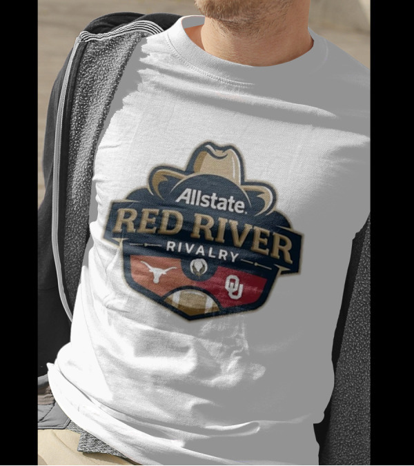 Allstate Red River Rivalry 2024 Oklahoma Sooners Texas Longhorns Football Showdown T-Shirt