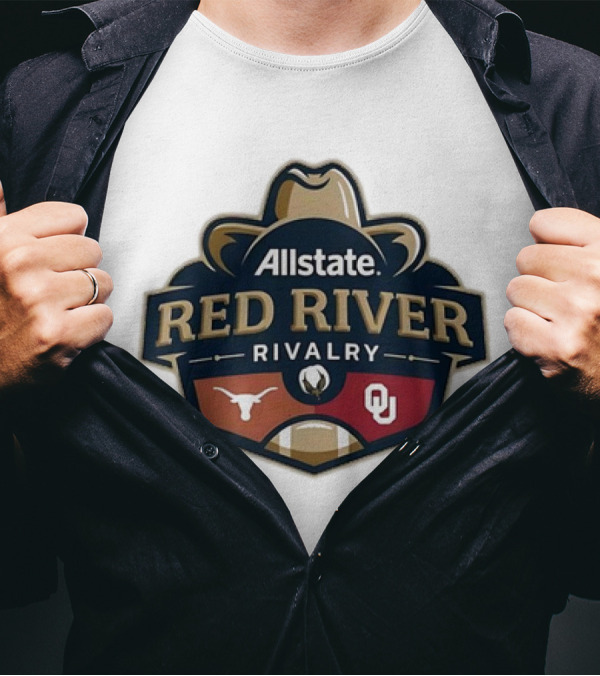 Allstate Red River Rivalry 2024 Oklahoma Sooners Texas Longhorns Football Showdown T-Shirt
