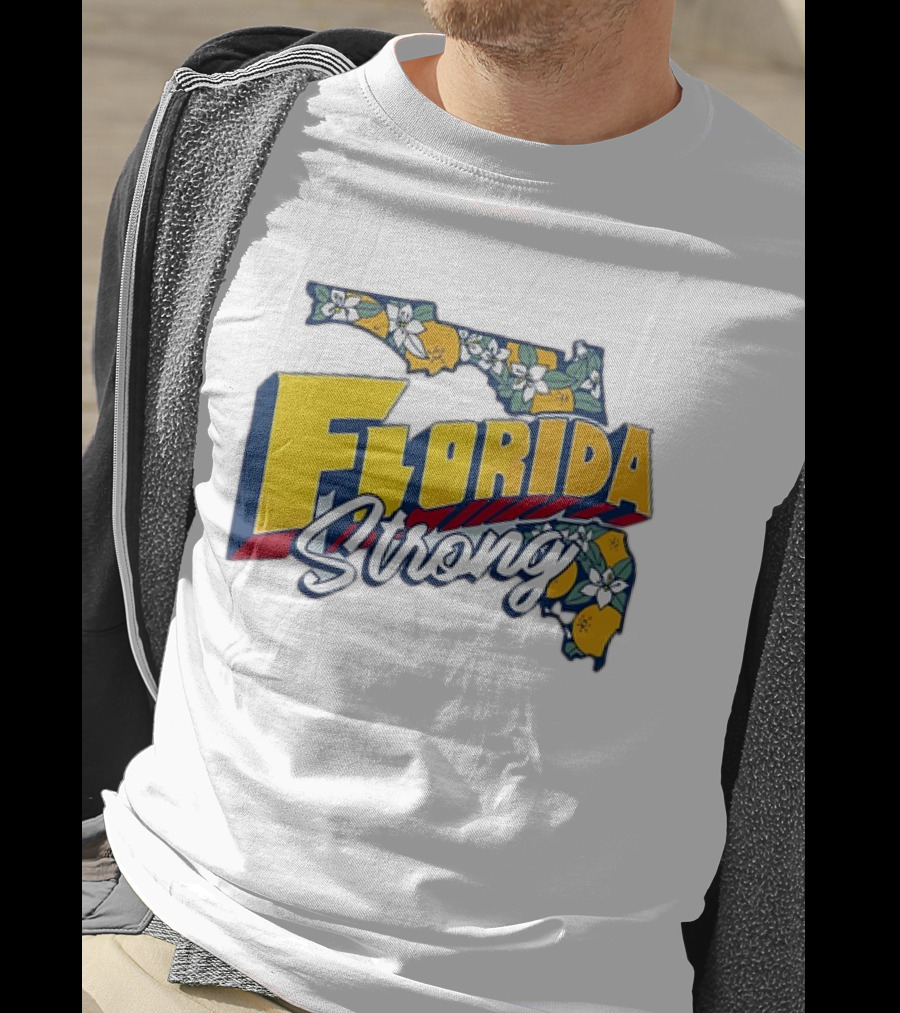 Florida Strong State Outline Orange Blossom T-Shirt
