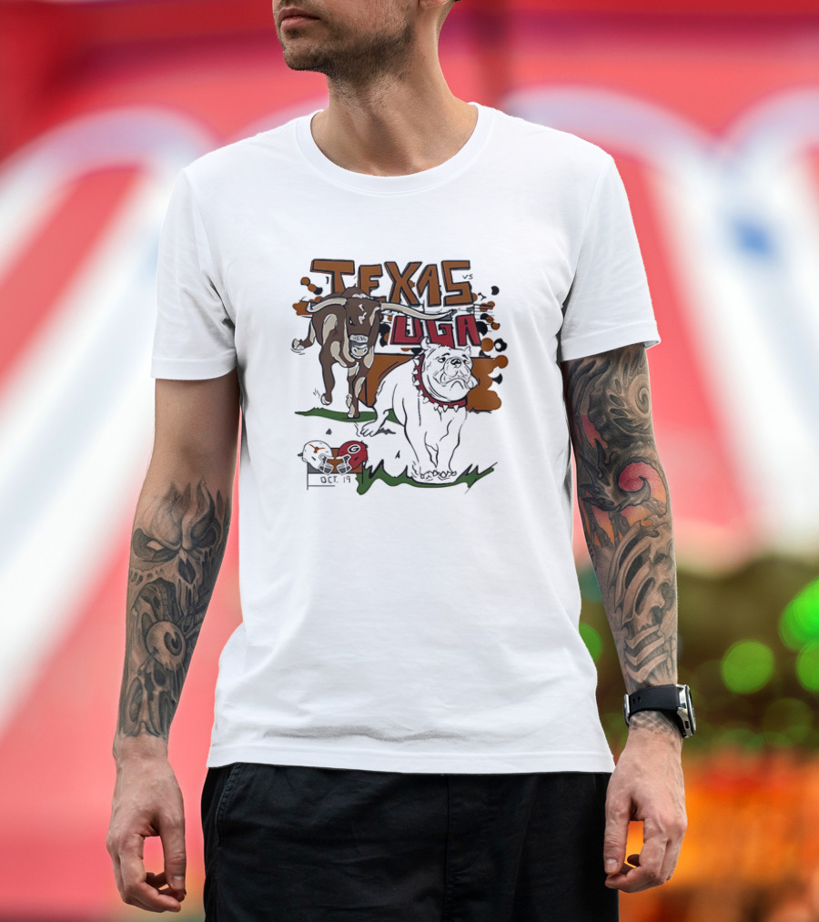 Texas Longhorns vs UGA Oct 19 Football Showdown T-Shirt