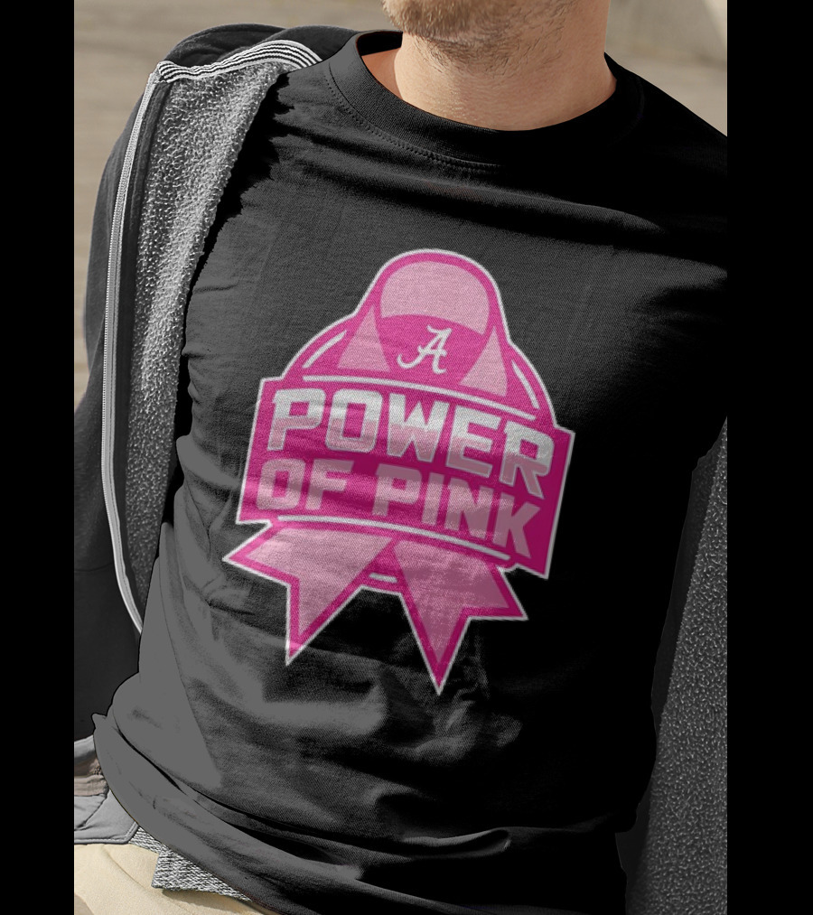 Alabama Crimson Tide Power Of Pink Ribbon T-Shirt